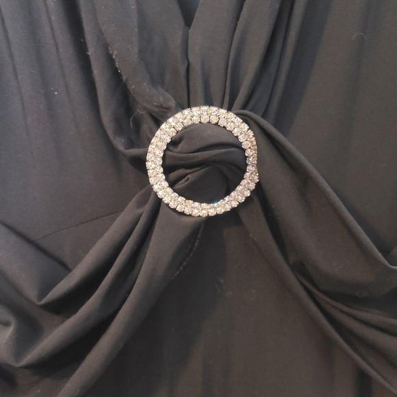 Casa Donna Black Dress V Neck Size XL Special Occasion Prom Graduation Wedding - Picture 3 of 6